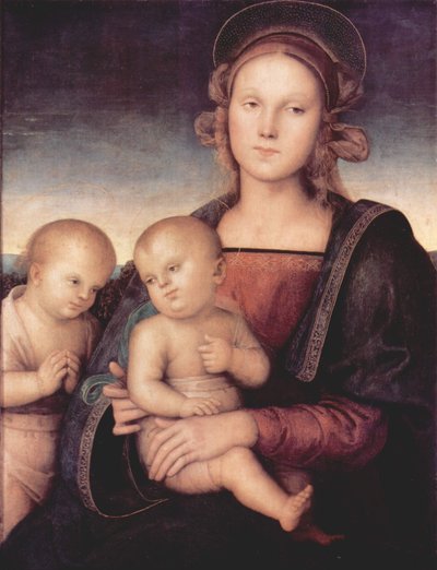 Madonna with St. John the Baptist by Workshop of Pietro Perugino